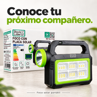 Foco con placa solar